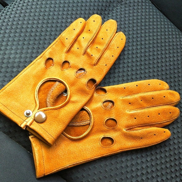 Leather driving gloves-mint - Picture 1 of 5
